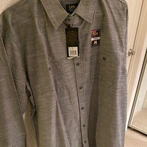 Lee Outfitters Gray Heathered Button Down